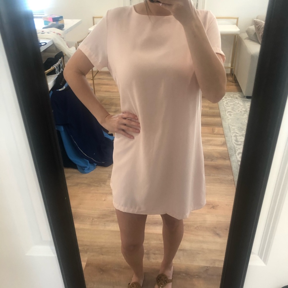 Lulu’s Shift and Shout Dress in Light Pink